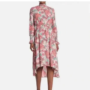 Nanette Lepore floral smocked high Lo midi dress